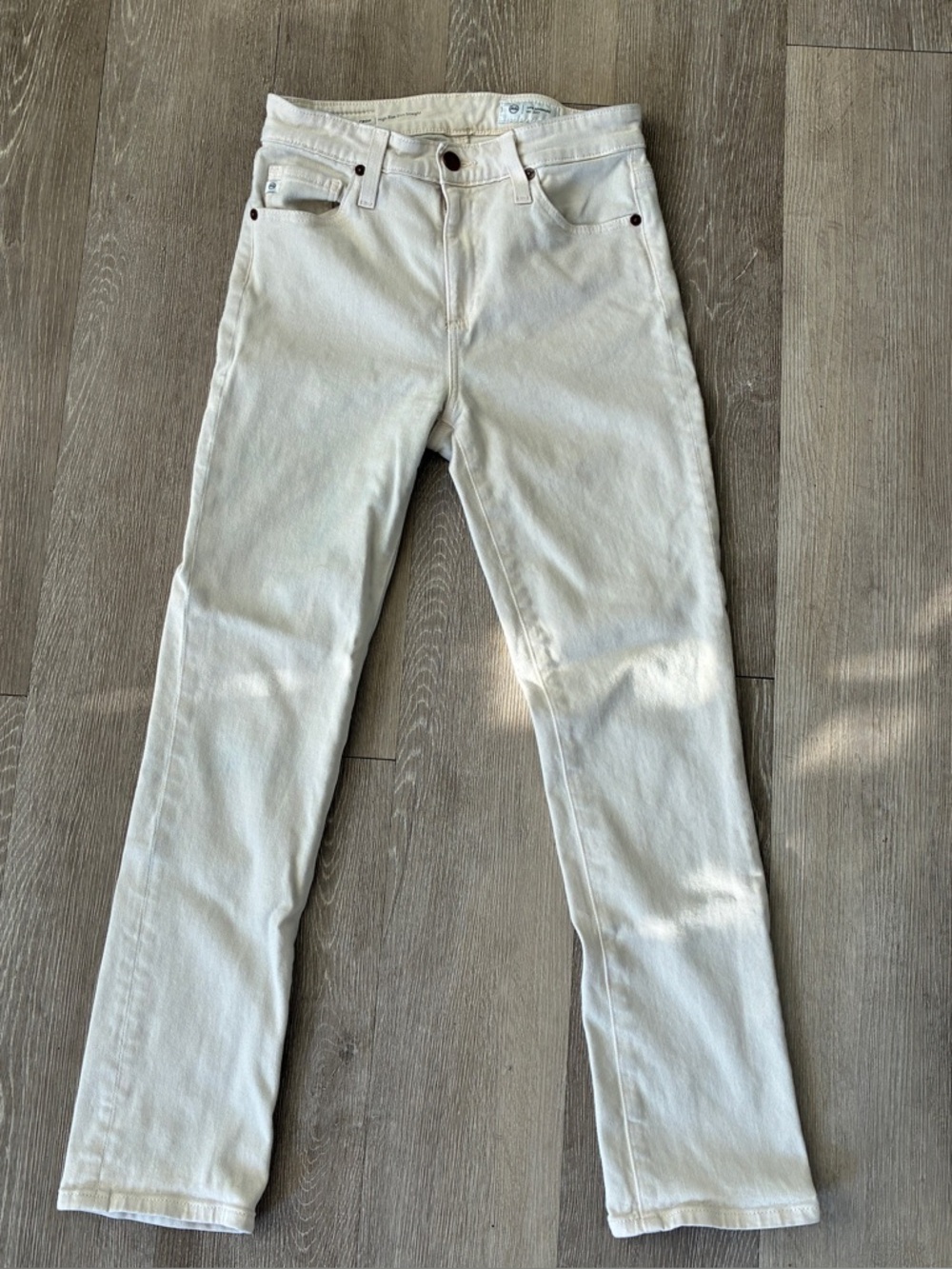 AGOLDE White Mari Crop Slim Straight Jeans Size 26 Perfect condition